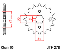JT JTF278.16 ZĘBATKA PRZÓD-70980