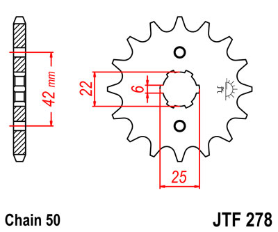 JT JTF278.16 ZĘBATKA PRZÓD-70980