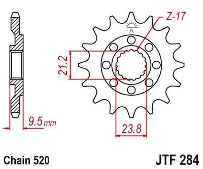 JT JTF284.14 ZĘBATKA PRZÓD-70983