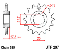 JT JTF297.15 ZĘBATKA PRZÓD-70997