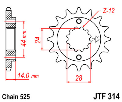 JT JTF314.16 ZĘBATKA PRZÓD-51537