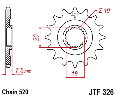 JT JTF326.13 ZĘBATKA PRZÓD-71007
