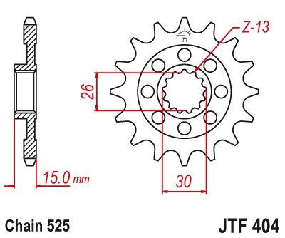 JT JTF404.17 ZĘBATKA PRZÓD-71035