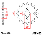 JT JTF425.14 ZĘBATKA PRZÓD