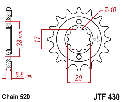 JT JTF430.13 ZĘBATKA PRZÓD-71070
