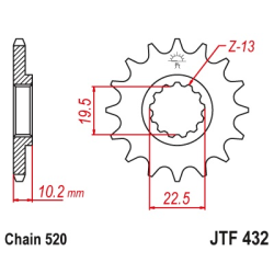 JT JTF432.14 ZĘBATKA PRZÓD-51532