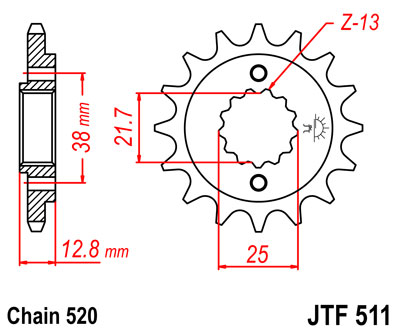 JT JTF511.15 ZĘBATKA PRZÓD-71091