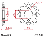 JT JTF512.15 ZĘBATKA PRZÓD