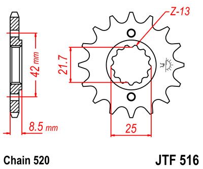 JT JTF516.15 ZĘBATKA PRZÓD-71111