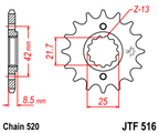 JT JTF516.15 ZĘBATKA PRZÓD