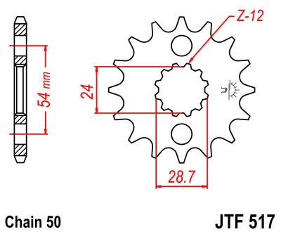 JT JTF517.17 ZĘBATKA PRZÓD-51539