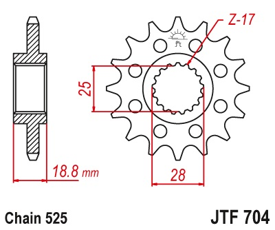 JT JTF704.17 ZĘBATKA PRZÓD-71179