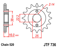 JT JTF736.15 ZĘBATKA PRZÓD-71171
