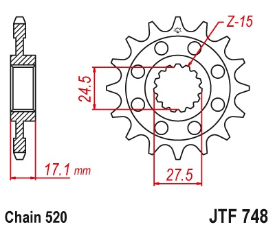 JT JTF748.15 ZĘBATKA PRZÓD-71169