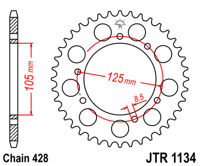 JT JTR1134.48 ZĘBATKA TYŁ-71227