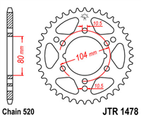 JT JTR1478.40 ZĘBATKA TYŁ-71770