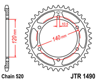 JT JTR1490.42 ZĘBATKA TYŁ-71751