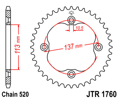JT JTR1760.40 ZĘBATKA TYŁ-71743