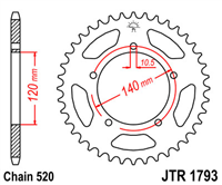 JT JTR1793.45 ZĘBATKA TYŁ-71725