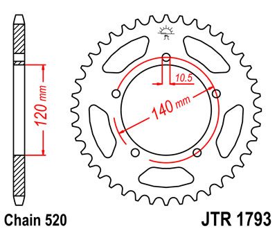JT JTR1793.45 ZĘBATKA TYŁ-71725