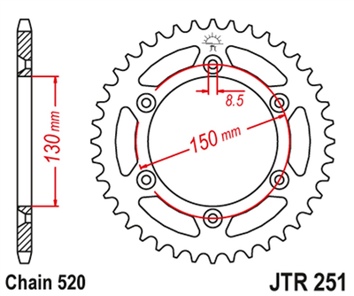 JT JTR251.50 ZĘBATKA TYŁ-70453