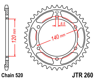JT JTR260.40 ZĘBATKA TYŁ-71630