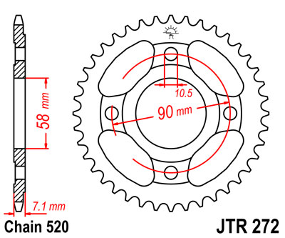 JT JTR272.31 ZĘBATKA TYŁ-71625