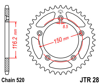 JT JTR28.42 ZĘBATKA TYŁ-71611