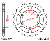 JT JTR498.46 ZĘBATKA TYŁ-71504