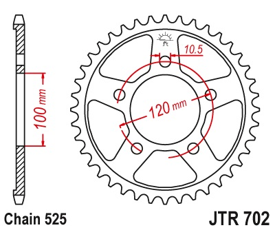 JT JTR702.40 ZĘBATKA TYŁ-71461