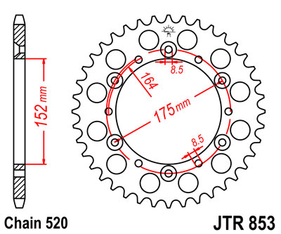 JT JTR853.49 ZĘBATKA TYŁ-71326