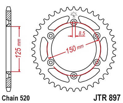 JT JTR897.42 ZĘBATKA TYŁ-71273