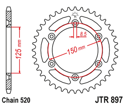 JT JTR897.50 ZĘBATKA TYŁ-70460