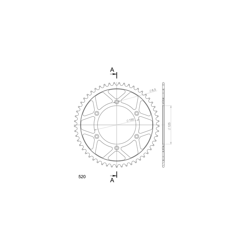 SUPERSPROX RFE-990:53-BLK ZĘBATKA TYŁ JTR897.53-34654