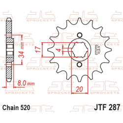 HONDA CRF 230 L 2008-2009 napęd SUPERSPROX łańcuch DID 520NZ cross super-108127