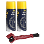 ZESTAW DO ŁAŃCUCHA: MANNOL 7904 CHAIN CLEANER CZYŚCIK (2SZT) + SZCZOTKA DO ŁAŃCUCHA