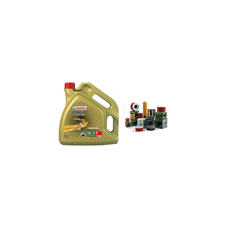 Olej CASTROL POWER1 RACING 4T 10W50 4L + dowolny filtr oleju HIFLO-15965