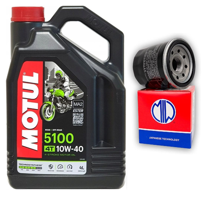 Olej MOTUL 5100 4T 10W40 4L + dowolny filtr oleju MIW (MEIWA)-107158