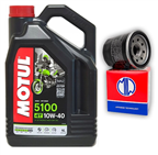 Olej MOTUL 5100 4T 10W40 4L + dowolny filtr oleju MIW (MEIWA)