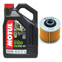 Olej MOTUL 5100 4T 10W40 4L + filtr oleju MIW (MEIWA) Y4001 (HF145)
