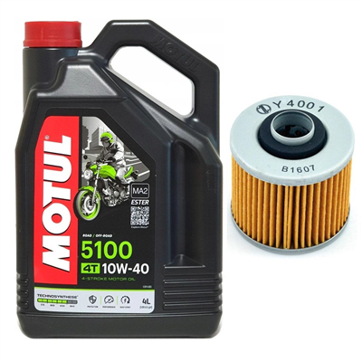 Olej MOTUL 5100 4T 10W40 4L + filtr oleju MIW (MEIWA) Y4001 (HF145)-53803