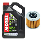 Olej MOTUL 5100 4T 10W40 4L + filtr oleju MIW (MEIWA) Y4001 (HF145)
