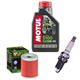 SUZUKI DR-Z 125 L 03-14 DR 200 S 86- olej + filtr  HF132 + świeca X24ESR-U-54103