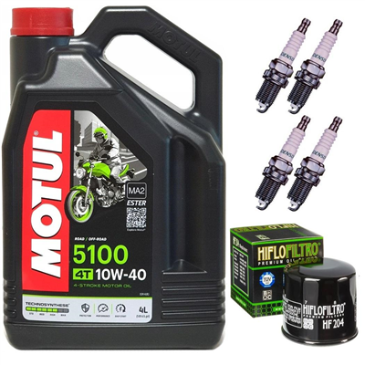 YAMAHA FZ-8 N / S FAZER 2010-2015 olej + filtr HF204 + świece-55090