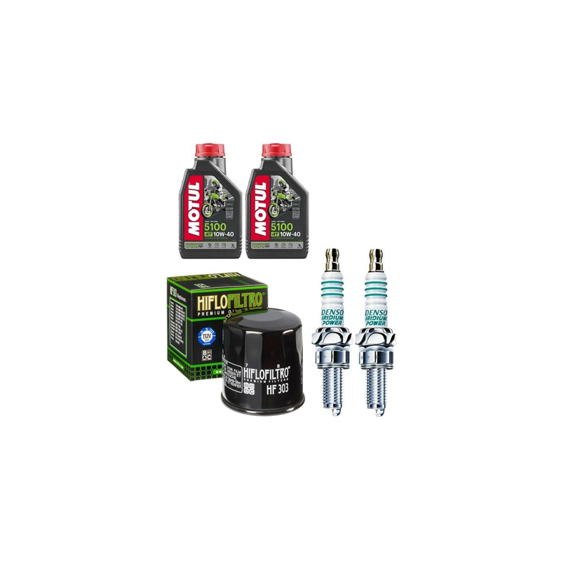 KAWASAKI 650 ER-6N ER-6F 2007-2014 olej + filtr HF303 + świece-55108