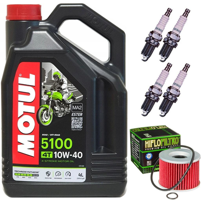 KAWASAKI GPZ / ZX 1100 E F 1995-1998 olej + filtr HF401 + świece-55149