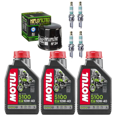 HONDA CBR600 F F4i 2001-2007 FS SPORT 2001-2002 olej + filtr HF204 + świece-99824