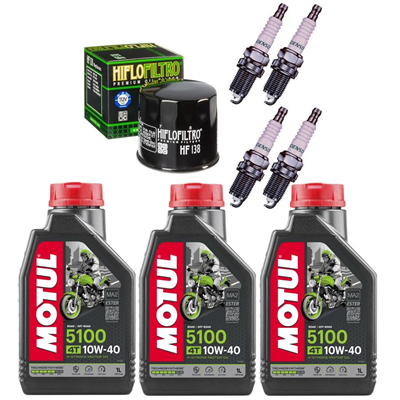 SUZUKI DL 650 V-STROM 2007-2023 olej + filtr HF138 + świece-55303