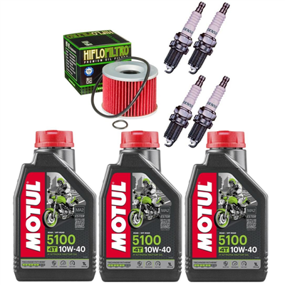 KAWASAKI ZL 600 A / B ELIMINATOR 1986-1998 olej + filtr HF401 + świece-55418