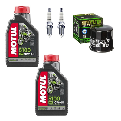 KAWASAKI KVF 650 BRUTE FORCE 4X4 QUAD 2005-2017 olej + filtr HF204 + świece-104022